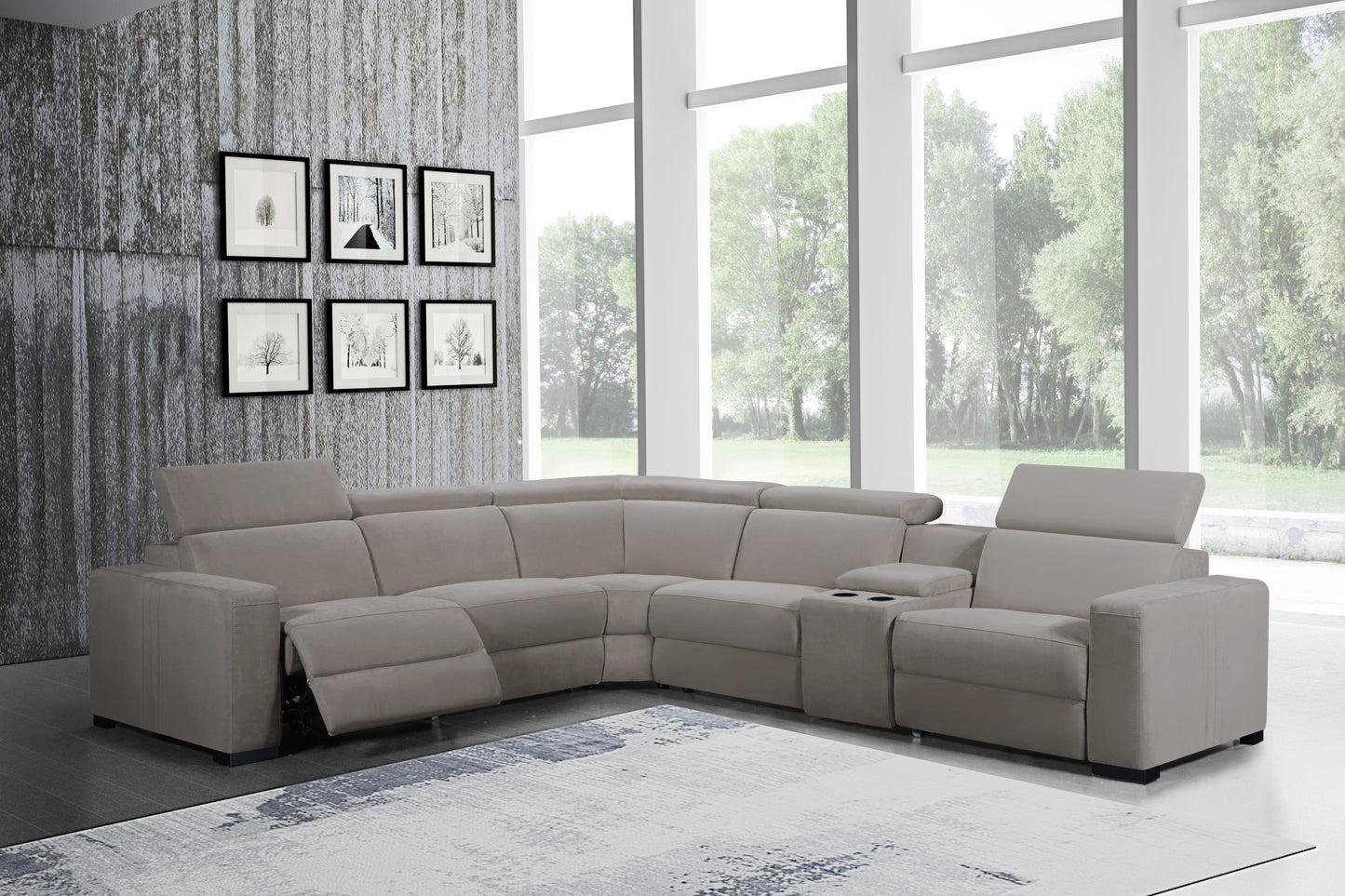 Tripoli - 5 Seat corner sofa with Electric recliners